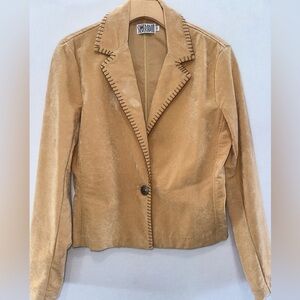 Vtg Silverado Faux Suede Blazer Western Southwestern Yellowstone Cowgirl XS USA